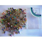200 1 1/2" Coloured Plastic Pearl Head Dress Maker Pins