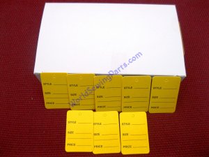 1000 PCS. 1.25" X 1.875" Yellow Garment Price Hanging Lables Tag