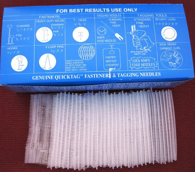 5000 1 1/2" INCH REGULAR CLEAR PRICE TAG TAGGING BARBS FASTENERS - Click Image to Close