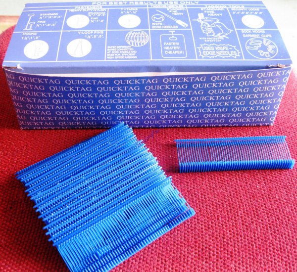 5000 1" INCH REGULAR BLUE PRICE TAG TAGGING BARBS FASTENERS - Click Image to Close