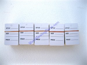 500 PCS. 1-1/4" W X 1-7/8 H White Garment Price Hanging Tags