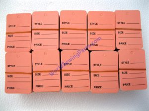 1000 PCS. 1.25" x 1.875" Pink Garment Price Hanging Lables Tags