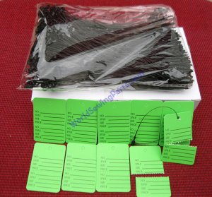 1000 Green Merchandise Perforated Price Tags,1000 5" Black Loops