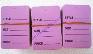 300 PCS. 1-1/4"X1-7/8 Lavender Cloth Price Hanging Lables