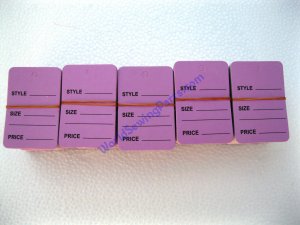 500 PCS. 1-1/4" W X 1-7/8 H Lavender Garment Price Hanging Tags