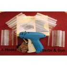 500 Pcs 1.5" J Hook Fasteners Standard Tag Barbs,Tag Gun & 1 Nee