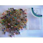 200 1 1/2" Coloured Plastic Pearl Head Dress Maker Pins