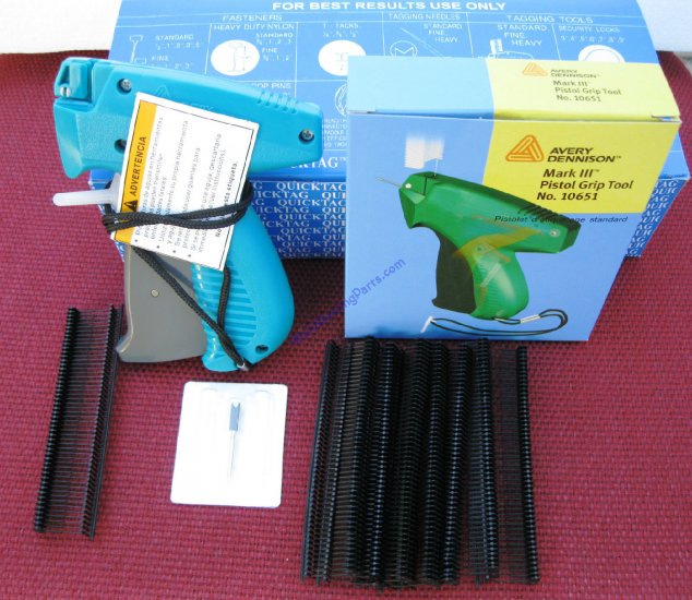 Avery Fine Fabric Tag Gun Plus 5000 1" Clear Barbs # 10312 - Click Image to Close