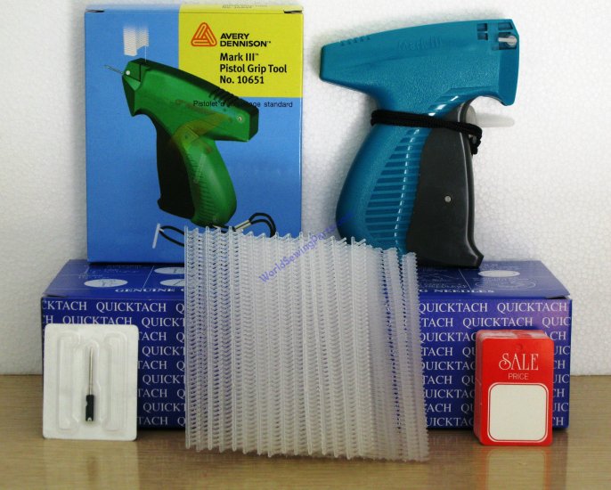 Avery Fine Fabric Tag Gun Plus 5000 1" Clear Barbs # 10312 - Click Image to Close