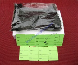 1000 Green Merchandise lable Price Tags,1000 5" Black Loop Locks