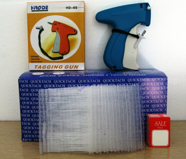 Tagging Gun, 5000 3" Clear Barbs, 100 Sale Price Tag - Click Image to Close