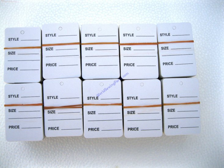 1000 Pcs 1-1/4" W X 1-7/8 H White Garment Price Hanging PriceTag - Click Image to Close