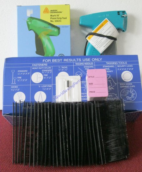Avery Fine Fabric Tag Gun Plus 5000 1" Clear Barbs # 10312 - Click Image to Close