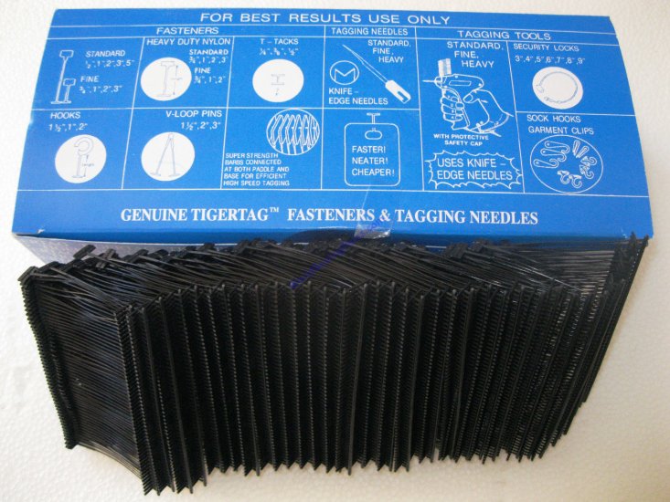 5000 2" INCH REGULAR BLACK PRICE TAG TAGGING BARBS FASTENERS - Click Image to Close