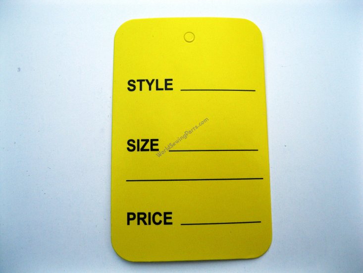 100 Yellow Extra Large Merchandise Price Tags 1.75" X 2.75" - Click Image to Close