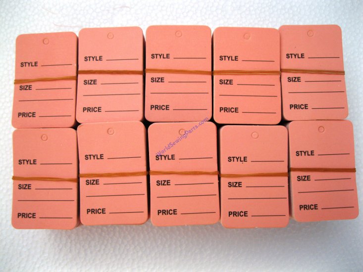 1000 PCS. 1.25" x 1.875" Pink Garment Price Hanging Lables Tags - Click Image to Close