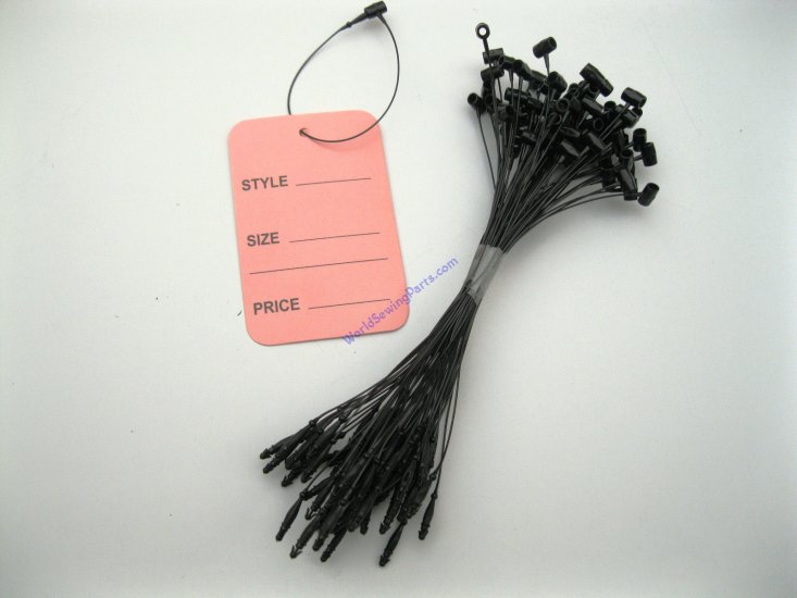 100 Pink Extra Large Price Tags 1.75" X 2.75" + 100 Black Loop - Click Image to Close