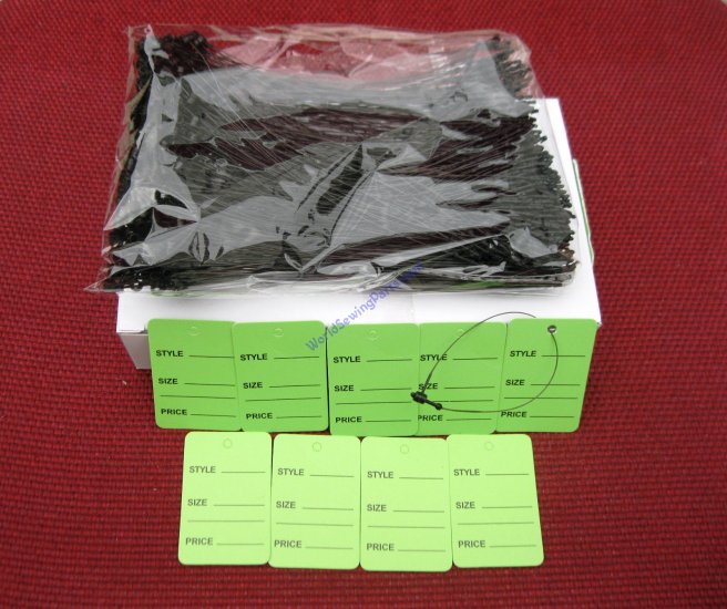 1000 Green Merchandise lable Price Tags,1000 5" Black Loop Locks - Click Image to Close