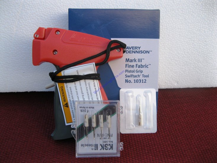 Avery Fine Fabric Tag Gun Plus 5000 1" Clear Barbs # 10312 - Click Image to Close