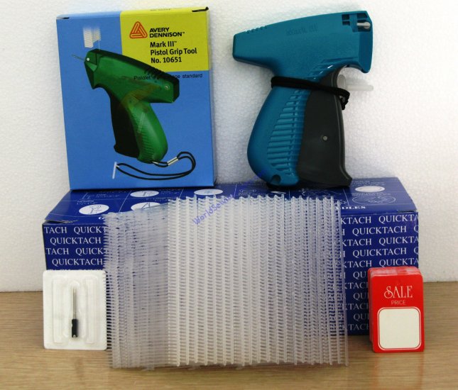 10651 AVERY DENNISON Tag Gun,5K 2" Clear Barbs100 Sale Price Tag - Click Image to Close