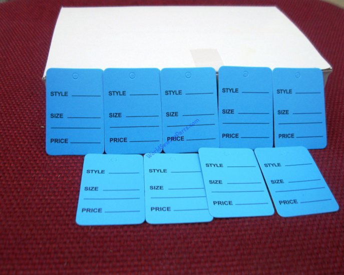 1000 Pcs 1.25" X 1.875" BLUE Garment Price Hanging Lables Tags - Click Image to Close