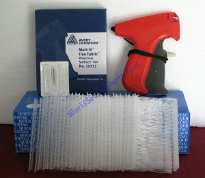 Avery Dennison Fine Tag Gun + 5000 3" Clear Barbs 10312