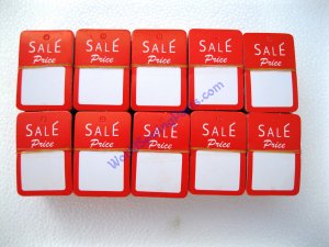 1000 Pcs 1-1/4" W X 1-7/8 H Special Price Garment Price Tags