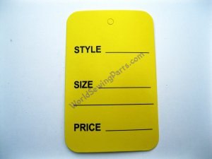 100 Yellow Extra Large Merchandise Price Tags 1.75" X 2.75"